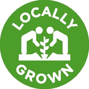 Label - Locally Grown Green/UV 1 In. Circle 1M/Roll