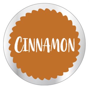 Label - Cinnamon White/Brown/UV On Clear 1 In. Circle 1M/Roll