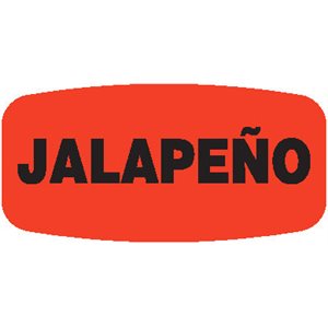 Label - Jalapeno Black On Red Short Oval 1000/Roll