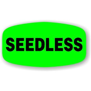 Label - Seedless Black On Green Short Oval 1000/Roll