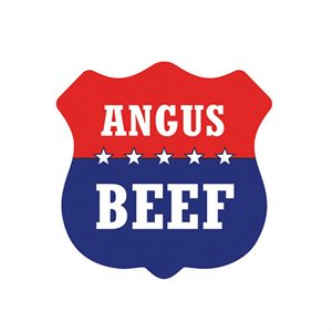 Label - Angus Beef Red/Blue 1.3x1.3 In. 1M/Roll