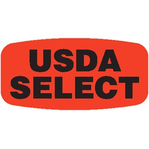 Label - USDA Select Black On Red Short Oval 1000/Roll