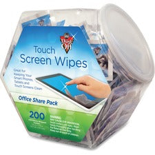 Touch Screen Wipes, 5 X 6, Citrus, 200 Individual Foil Packets In An Easy Grab Jar