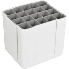 Deflecto Interlocking Marker Organizer - 4.3" Height x 4.4" Width x 3.4" Depth - Desktop - Portable, Stackable - White - Acrylonitrile Butadiene Styrene (ABS) - 1 Each