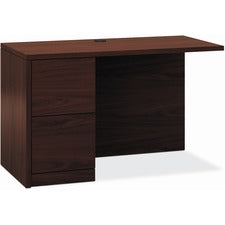 10500 Series L Workstation Return, Full-height Left Ped, 48w X 24d X 29.5h, Mahogany