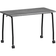 Lorell Training Table - Laminated Top - 29.50" Table Top Length x 23.63" Table Top Width x 1" Table Top Thickness - 47.25" Height - Assembly Required - Weathered Charcoal - Particleboard Top Material