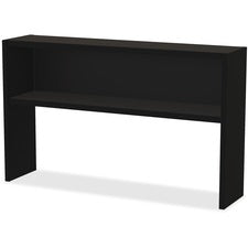 Lorell Modular Desk Series Black Stack-on Hutch - 60" - Material: Steel - Finish: Black