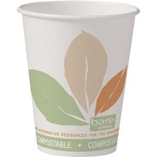 Solo Bare Eco-Forward SSPLA Paper Hot Cups - 50 / Pack - 8 fl oz - 20 / Carton - Multi - Paper, Polylactic Acid (PLA) - Hot Drink, Beverage