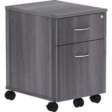 Lorell Relevance Series Charcoal Laminate Office Furniture Pedestal - 2-Drawer - 15.8" x 19.9" x 22.9" - 2 x File, Box Drawer(s) - Finish: Charcoal, Laminate