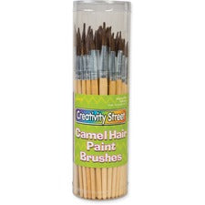 Creativity Street Camel Hair Paint Brushes - 72 Brush(es) - Aluminum Ferrule