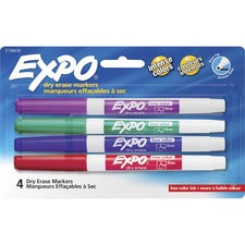 Expo Low-Odor Dry Erase Fine Tip Markers - Fine Marker Point - Assorted Alcohol Based Ink - 4 / Pack