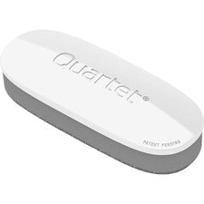 Quartet Dry-Erase Board Eraser - 2" Width x 5" Length - Streak-free, Comfortable Grip, Dustless, Stain Resistant - White, Silver - Foam, Felt - 1Each