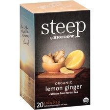 Steep Tea, Lemon Ginger, 1.6 Oz Tea Bag, 20/box