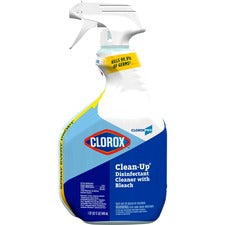CloroxPro&trade; Clean-Up Disinfectant Cleaner with Bleach - Ready-To-Use Spray - 32 fl oz (1 quart) - 432 / Pallet - Clear