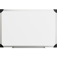 Lorell Aluminum Frame Dry-erase Boards - 96" (8 ft) Width x 48" (4 ft) Height - White Styrene Surface - Aluminum Frame - 1 Each