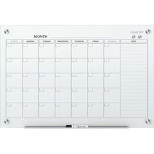 Infinity Magnetic Glass Calendar Board, One Month, 48 X 36, White Surface