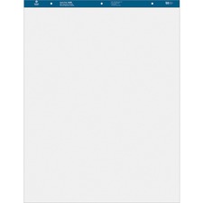 Business Source Standard Easel Pad - 50 Sheets - Plain - 15 lb Basis Weight - 27" x 34" - White Paper - Perforated - 2 / Carton