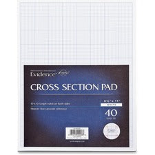 Ampad Graph Pad - 40 Sheets - Glue - 20 lb Basis Weight - Letter - 8 1/2" x 11" - White Paper - Chipboard Backing - 40 / Pad