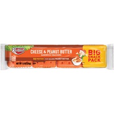 Sandwich Crackers, Cheese And Peanut Butter, 8-piece Snack Pack, 12/box