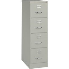 Lorell Vertical file - 4-Drawer - 15" x 25" x 52" - 4 x Drawer(s) for File - Letter - Vertical - Security Lock, Ball-bearing Suspension, Heavy Duty - Light Gray - Steel - Recycled