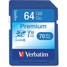 64gb Premium Sdxc Memory Card, Uhs-i V10 U1 Class 10, Up To 90mb/s Read Speed