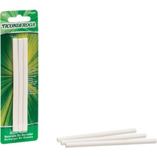 Ticonderoga Retractable Eraser Refills White 3/pkg - White - 3 / Pack - Smudge-free, Residue-free, Non-tearing, Latex-free, Retractable, Latex-free, Soft