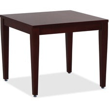 Lorell Mahogany Finish Solid Wood Corner Table - Square Top - Four Leg Base - 4 Legs - 23.60" Table Top Length x 23.60" Table Top Width - 20" Height x 23.63" Width x 23.63" Depth - Assembly Required