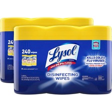 Disinfecting Wipes, 1-ply, 7 X 7.25, Lemon And Lime Blossom, White, 80 Wipes/canister, 3 Canisters/pack, 2 Packs/carton
