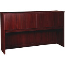 Lorell Prominence 2.0 Mahogany Laminate Hutch - 66" x 16" x 39" - 4 Door(s) - Material: Particleboard - Finish: Thermofused Melamine (TFM)