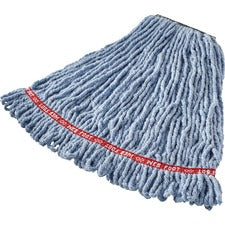 Rubbermaid Commercial 1" Headband Web Foot Wet Mop - Cotton, Yarn, Synthetic, PVC - Blue