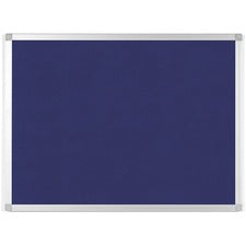 Bi-silque Ayda Fabric 24"W Bulletin Board - Blue Fabric Surface - Tackable, Sleek Style, Robust - 1 Each - 0.5" x 24"