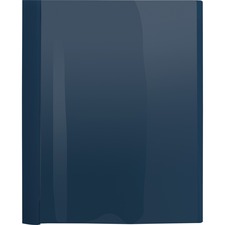 Business Source Letter Report Cover - 1/2" Folder Capacity - 8 1/2" x 11" - 100 Sheet Capacity - 3 x Prong Fastener(s) - Clear, Dark Blue - 25 / Box