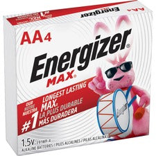 Energizer Max Alkaline AA Batteries - For Multipurpose - AA - 1.5 V DC - 4 / Pack