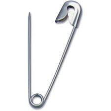 Safety Pins, Nickel-plated, Steel, 2" Length, 144/pack