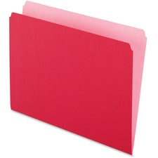 Colored File Folders, Straight Tabs, Letter Size, Red/light Red, 100/box
