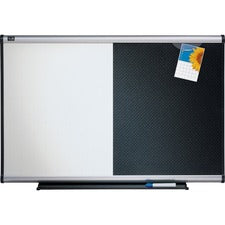 Quartet Prestige Combination Board - 36" (3 ft) Width x 24" (2 ft) Height - Black Foam Surface - Silver Aluminum Frame - Horizontal - 1 Each