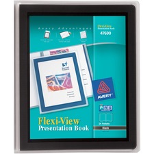Avery&reg; Flexi-View Presentation Book - Letter - 8 1/2" x 11" Sheet Size - 48 Sheet Capacity - Internal Pocket(s) - Polypropylene - Non-stick, Spill-free, Preprinted, Lightweight - 1 Each