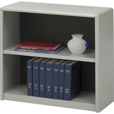 Safco ValueMate Bookcase - 31.8" x 13.5" x 28" - 2 x Shelf(ves) - Gray - Steel, Fiberboard, Plastic - Assembly Required