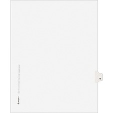 Avery&reg; Individual Legal Exhibit Dividers - Avery Style - 1 Printed Tab(s) - Digit - 18 - 1 Tab(s)/Set - 8.5" Divider Width x 11" Divider Length - Letter - White Paper Divider - Paper Tab(s) - 25 / Pack