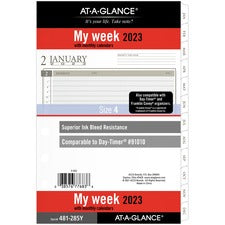 Day Runner Weekly Planner Loose-leaf Refill - Julian Dates - Weekly - 1 Year - January 2023 - December 2023 - 7:00 AM to 6:00 PM - Hourly - 1 Week Double Page Layout - 5 1/2" x 8 1/2" Sheet Size - 7-ring - Paper - 1 Each