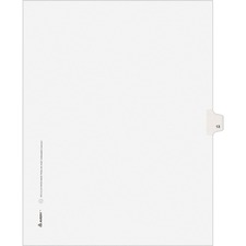 Avery&reg; Individual Legal Exhibit Dividers - Avery Style - Unpunched - 25 x Divider(s) - 25 Printed Tab(s) - Digit - 13 - 1 Tab(s)/Set - 8.5" Divider Width x 11" Divider Length - Letter - White Paper Divider - White Tab(s) - 25 / Pack