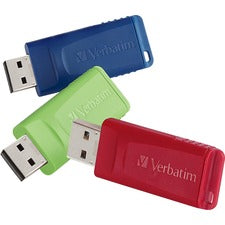 Store 'n' Go Usb Flash Drive, 16 Gb, Assorted Colors, 3/pack