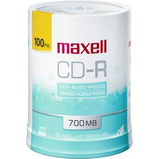Cd-r Printable Recordable Disc, 700 Mb/80 Min, 48x, Spindle, Matte White, 100/pack