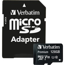128gb Premium Microsdxc Memory Card With Adapter, Uhs-i V10 U1 Class 10, Up To 90mb/s Read Speed