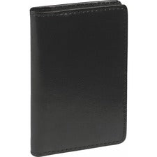 Samsill Regal Leather Business Card Holder - Black - Samsill 81220 Regal Leather Business Card Holder - Case Holds 25 Business - Black