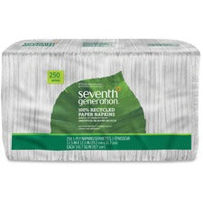 100% Recycled Napkins, 1-ply, 11 1/2 X 12 1/2, White, 250/pack, 12 Packs/carton