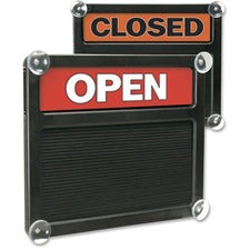 Headline Signs OPEN / CLOSED Letterboard Sign - 1 Each - Open/Closed Print/Message - 15" Width - Rectangular Shape - Ultra Thin, Lightweight - Plastic - Black, Red, White