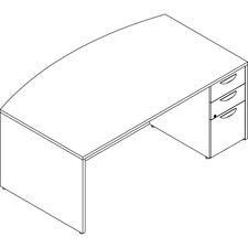 Lorell Prominence 2.0 Gray Elm Laminate Desk Unit - 72" x 42"29" , 1" Top, 0.1" Edge - 3 x File, Box Drawer(s) - Double Pedestal on Right Side - Band Edge - Material: Particleboard - Finish: Gray Elm, Thermofused Melamine (TFM), Laminate