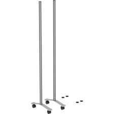 Lorell Adaptable Panel Legs - 18.8" Width x 2" Depth x 71" Height - Aluminum - Silver