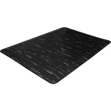 Genuine Joe Marble Top Anti-fatigue Mats - Office, Airport, Bank, Copier, Teller Station, Service Counter, Assembly Line, Industry - 24" Width x 36" Depth x 0.50" Thickness - High Density Foam (HDF) - Black Marble